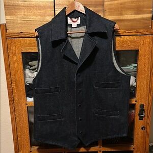 Filson rare made in USA western style denim vest in unworn condition